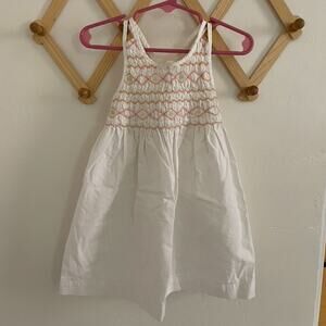 Janie and Jack Dress Girls 18 to 24 Months White Pink Sundress 100% Cotton